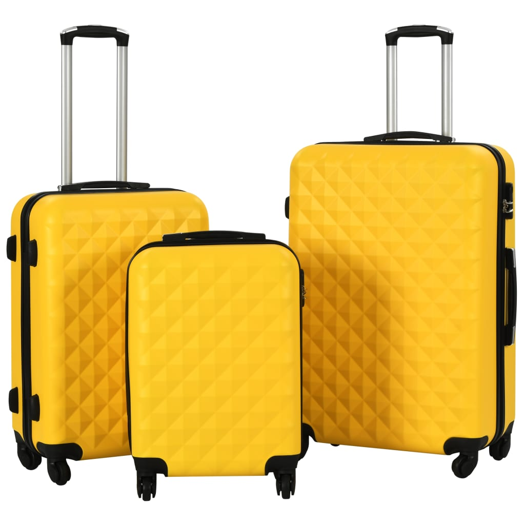 3 Piece VidaXL Hardcase Trolley Set Yellow ABS