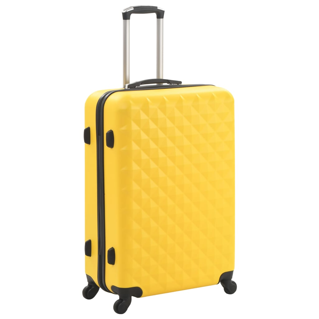 3 Piece VidaXL Hardcase Trolley Set Yellow ABS