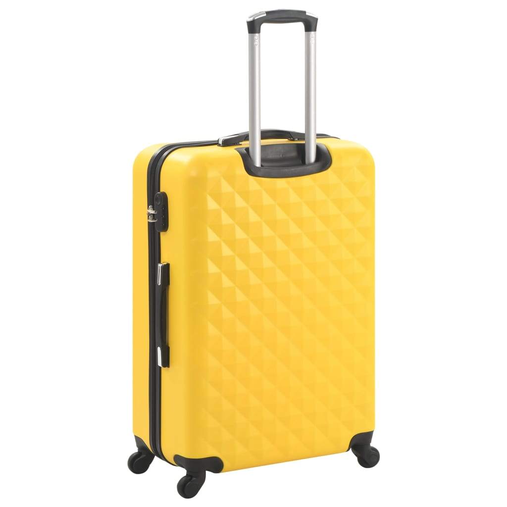 3 Piece VidaXL Hardcase Trolley Set Yellow ABS