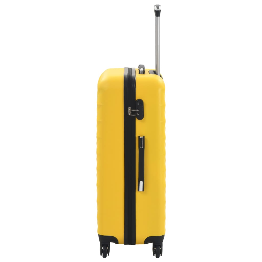 3 Piece VidaXL Hardcase Trolley Set Yellow ABS