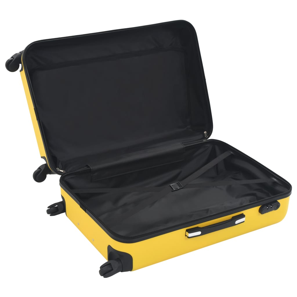 3 Piece VidaXL Hardcase Trolley Set Yellow ABS