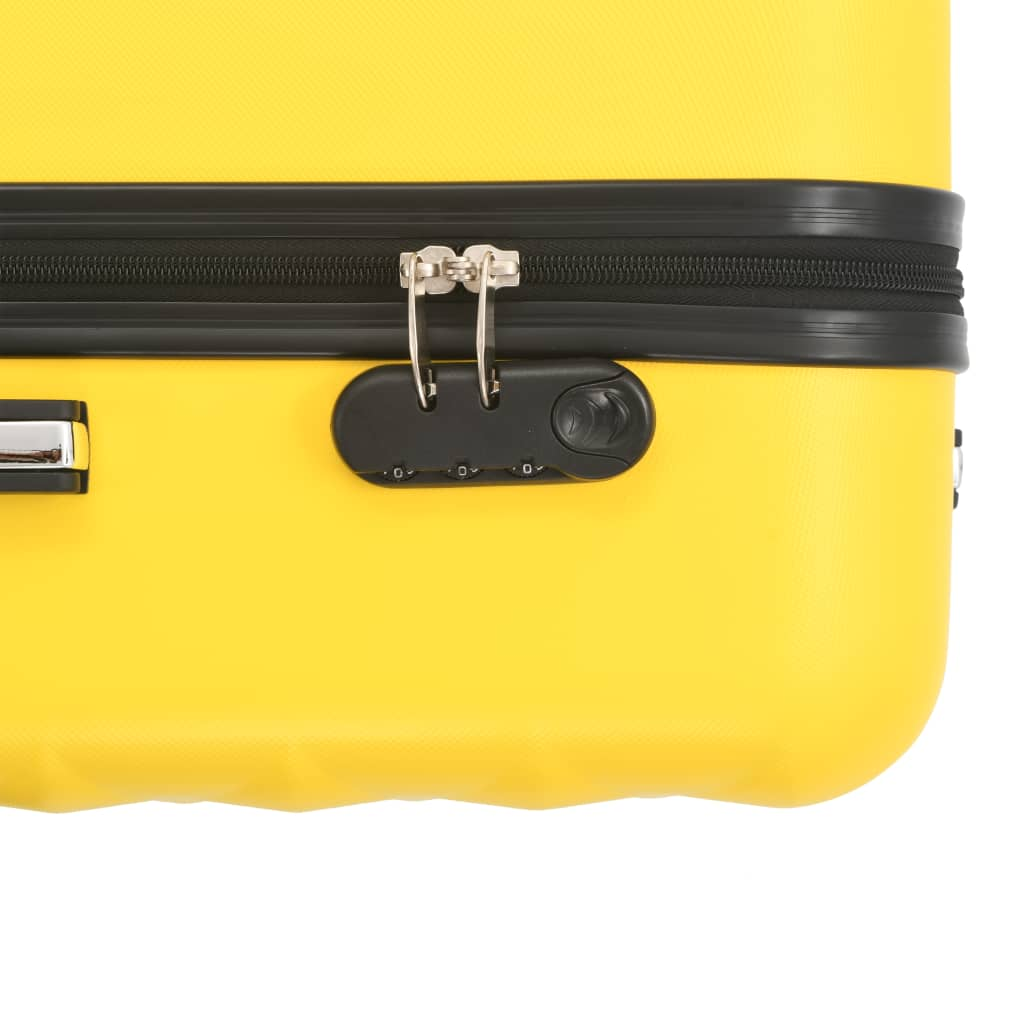 3 Piece VidaXL Hardcase Trolley Set Yellow ABS