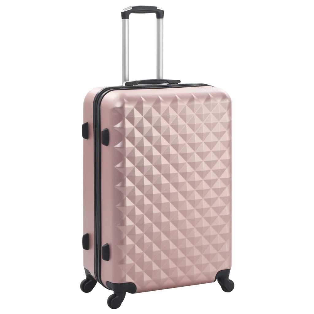 3 Piece VidaXL Hardcase Trolley Set Rose Gold ABS