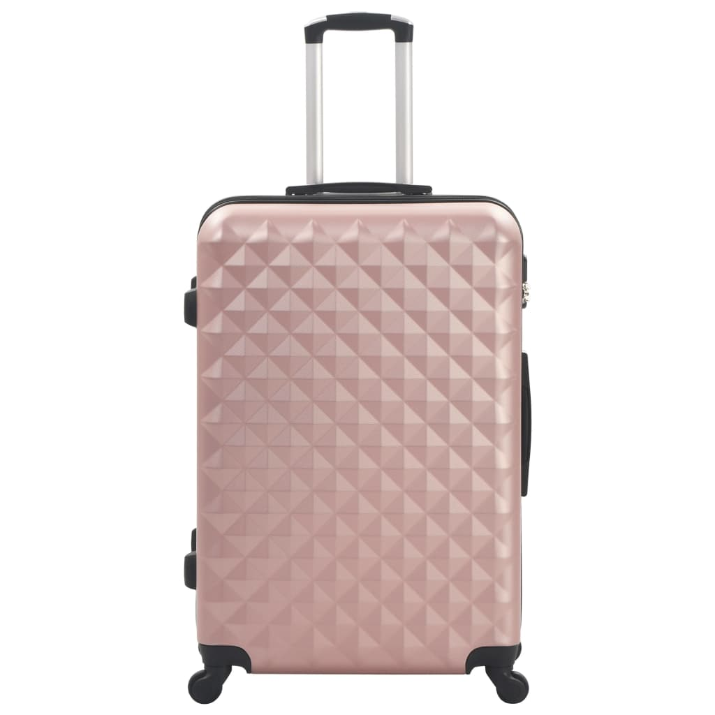 3 Piece VidaXL Hardcase Trolley Set Rose Gold ABS