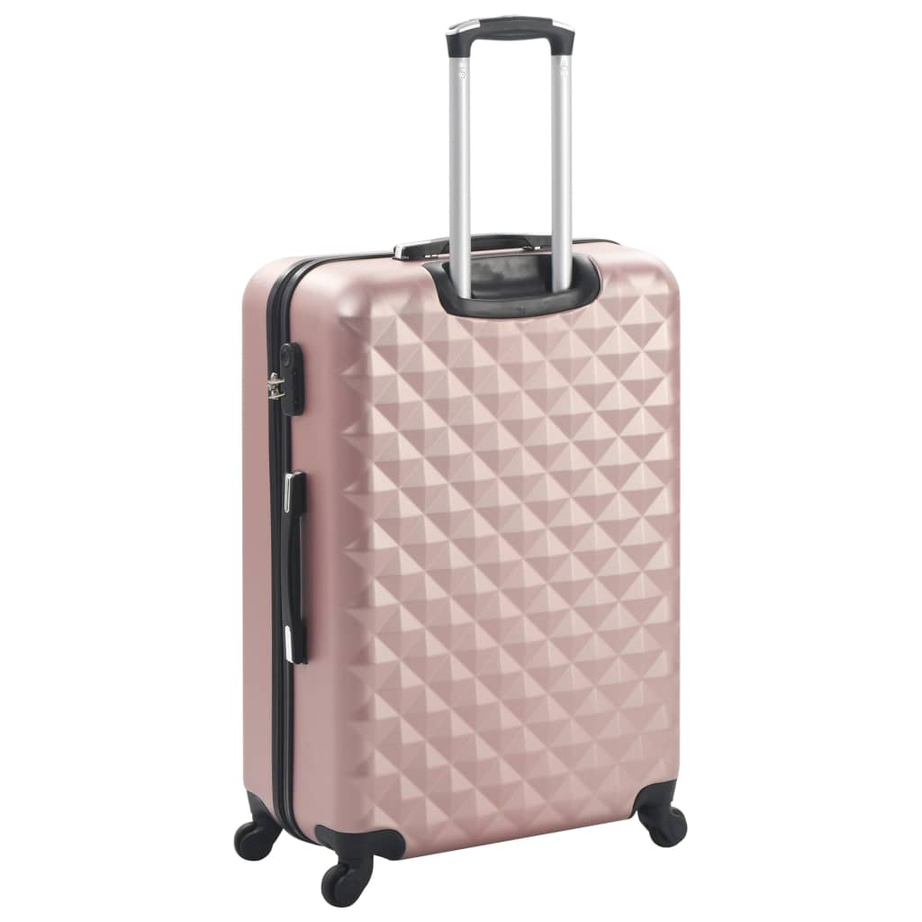 3 Piece VidaXL Hardcase Trolley Set Rose Gold ABS