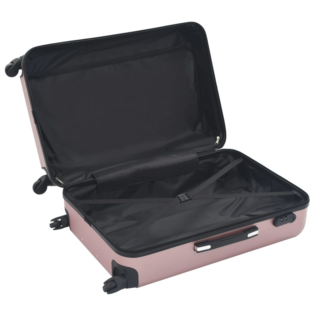 3 Piece VidaXL Hardcase Trolley Set Rose Gold ABS