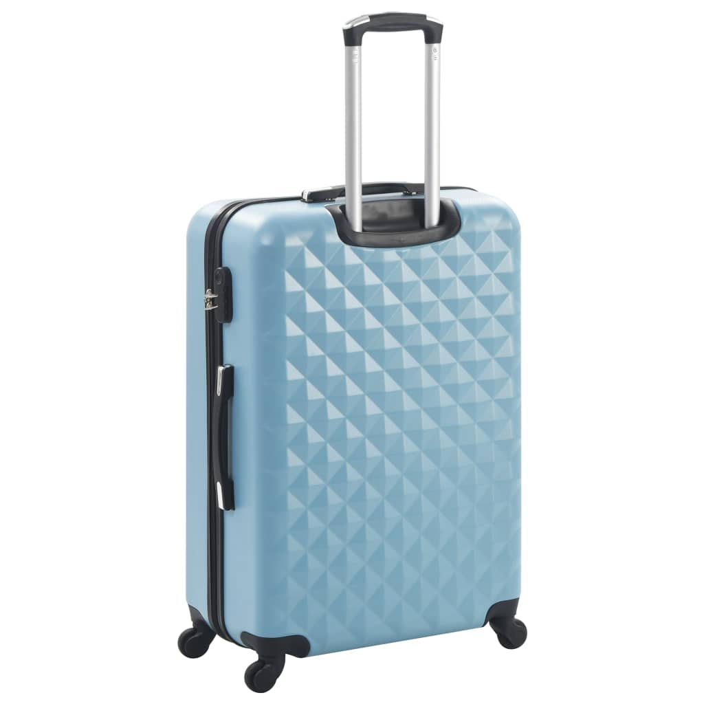 3 Piece VidaXL Hardcase Trolley Set Blue ABS