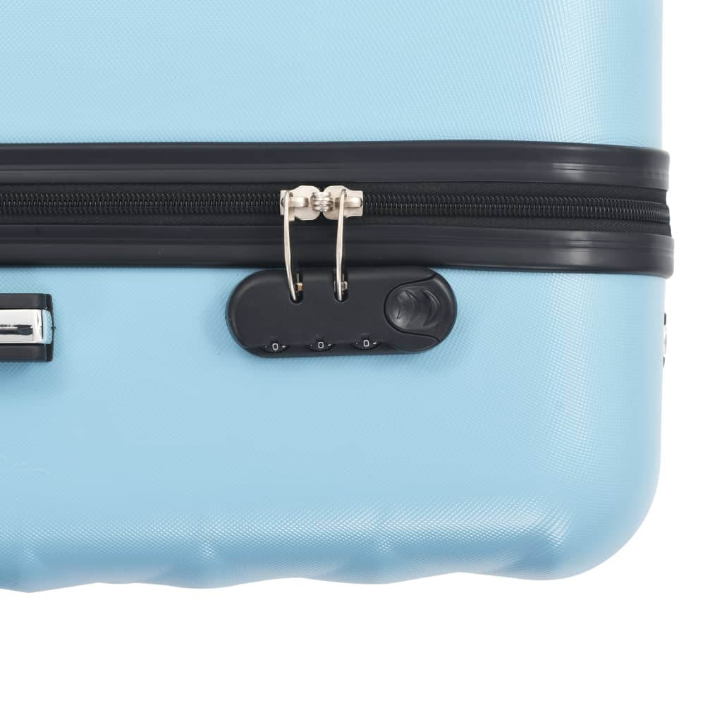 3 Piece VidaXL Hardcase Trolley Set Blue ABS