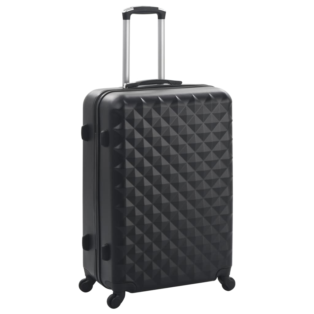 3 Piece VidaXL Hardcase Trolley Set Black ABS