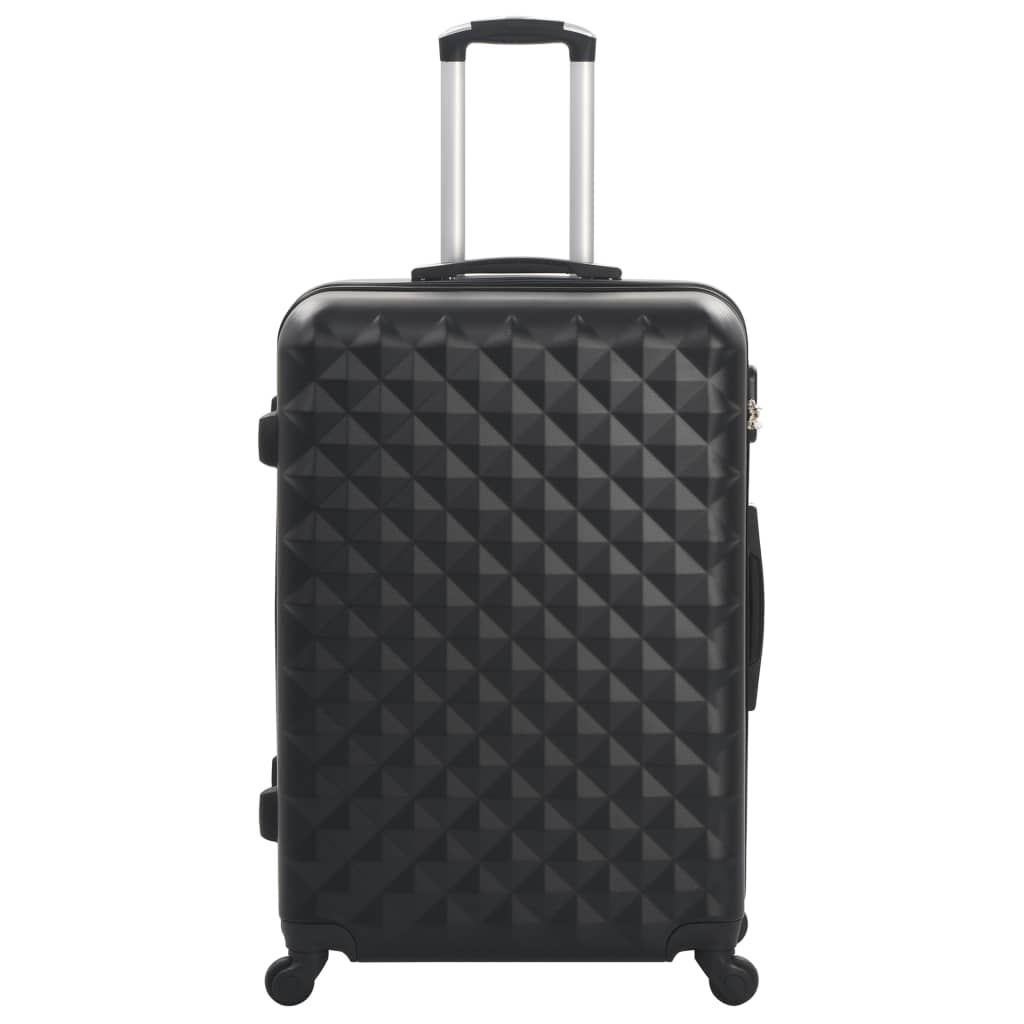 3 Piece VidaXL Hardcase Trolley Set Black ABS