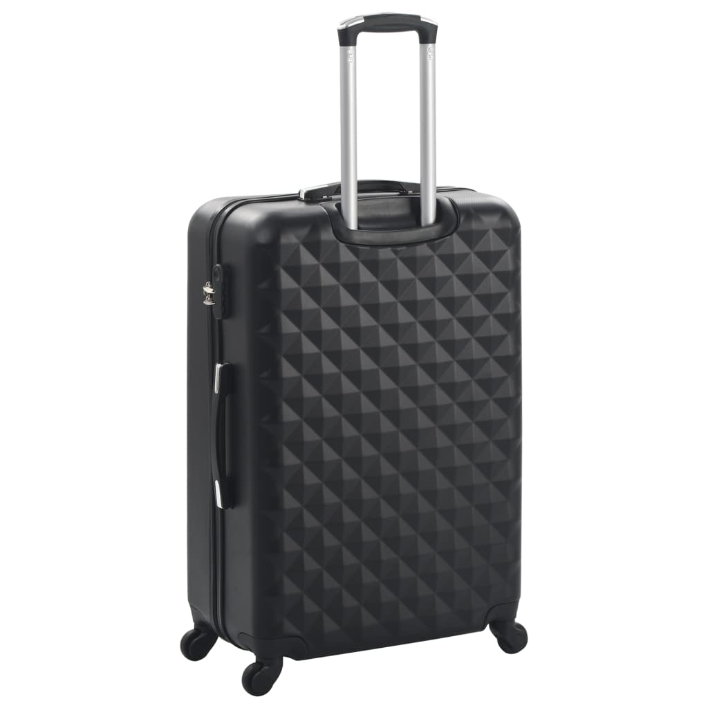 3 Piece VidaXL Hardcase Trolley Set Black ABS