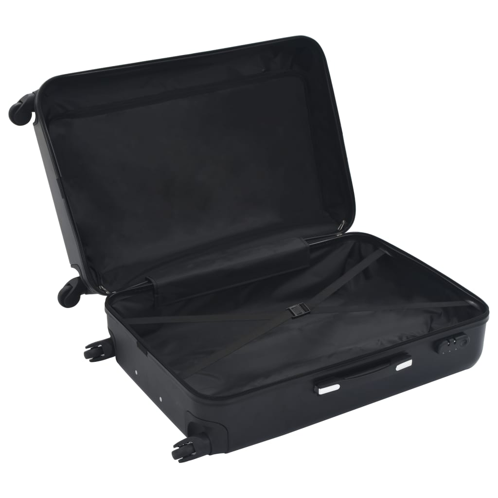 3 Piece VidaXL Hardcase Trolley Set Black ABS