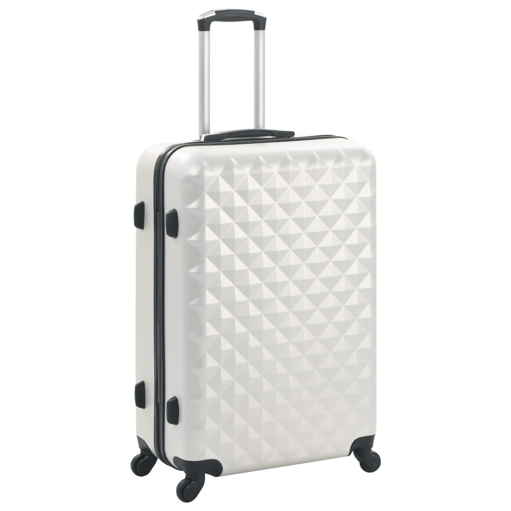 3 Piece VidaXL Hardcase Trolley Set Bright Silver ABS