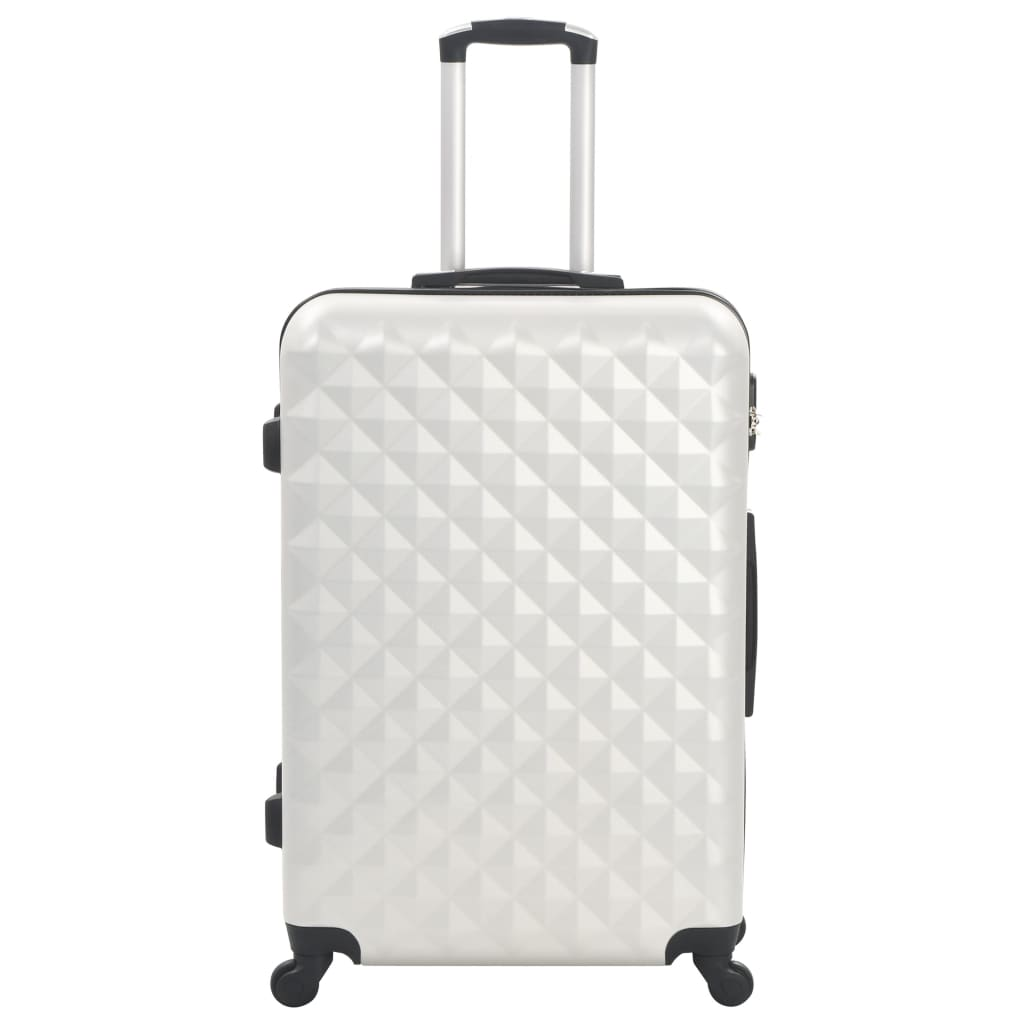 3 Piece VidaXL Hardcase Trolley Set Bright Silver ABS