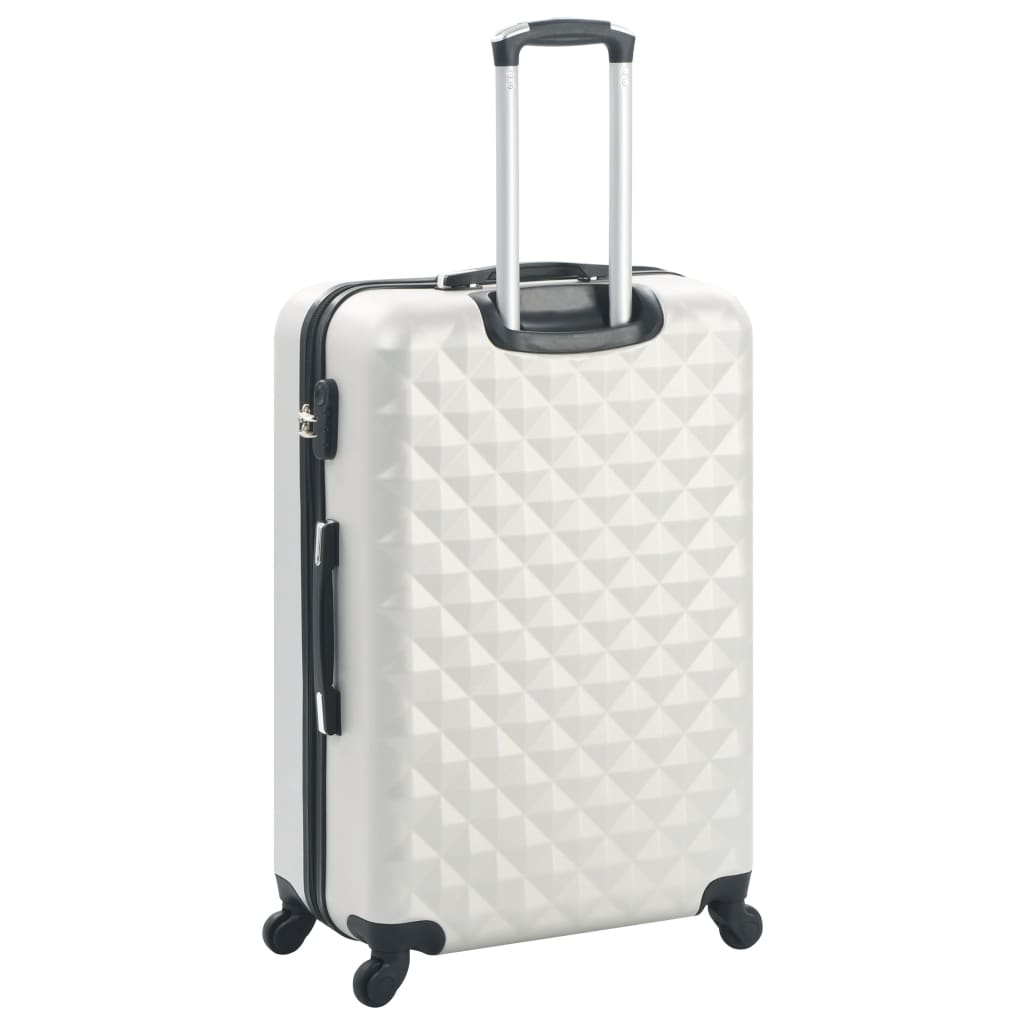 3 Piece VidaXL Hardcase Trolley Set Bright Silver ABS