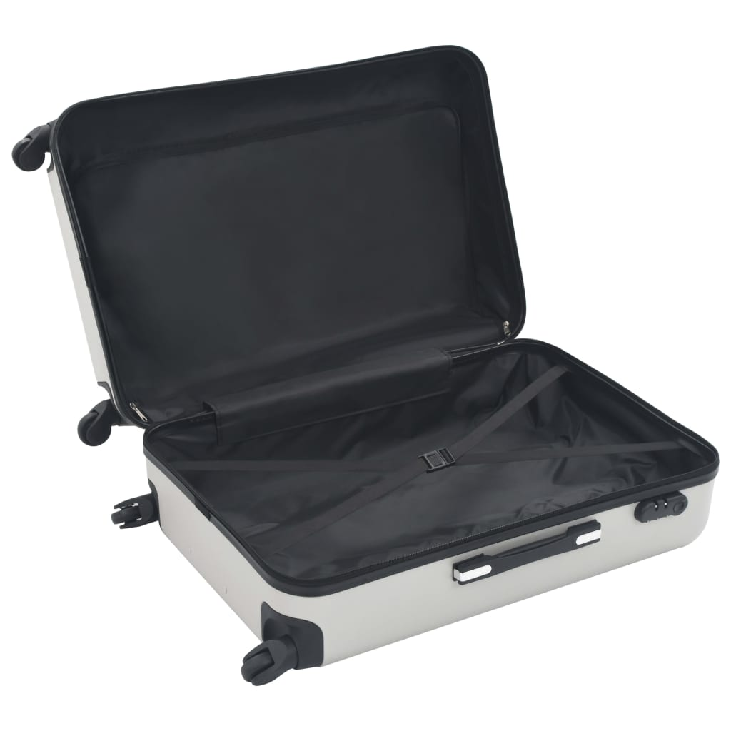 3 Piece VidaXL Hardcase Trolley Set Bright Silver ABS