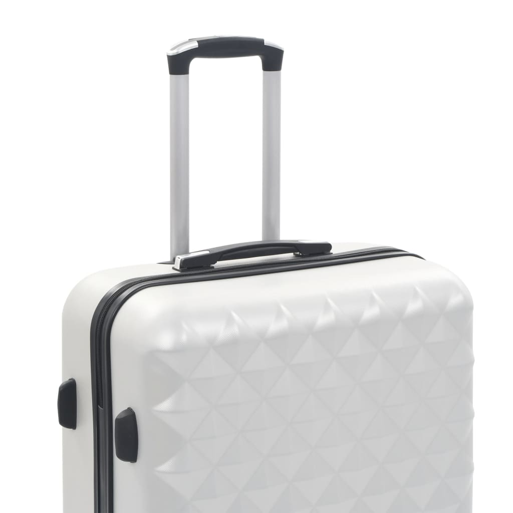 3 Piece VidaXL Hardcase Trolley Set Bright Silver ABS