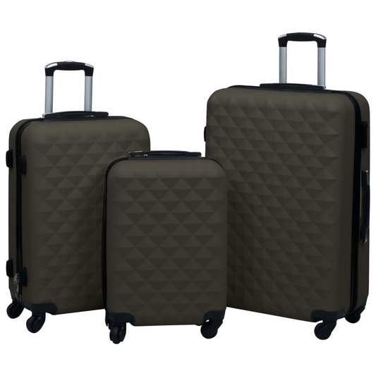 3 Piece VidaXL Hardcase Trolley Set Anthracite ABS