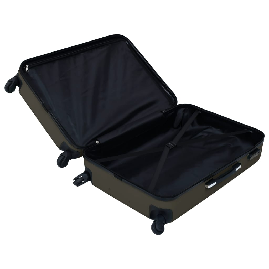 3 Piece VidaXL Hardcase Trolley Set Anthracite ABS