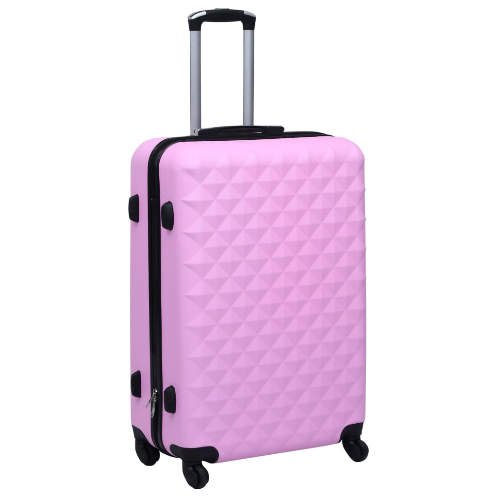 3 Piece VidaXL Hardcase Trolley Set Pink ABS