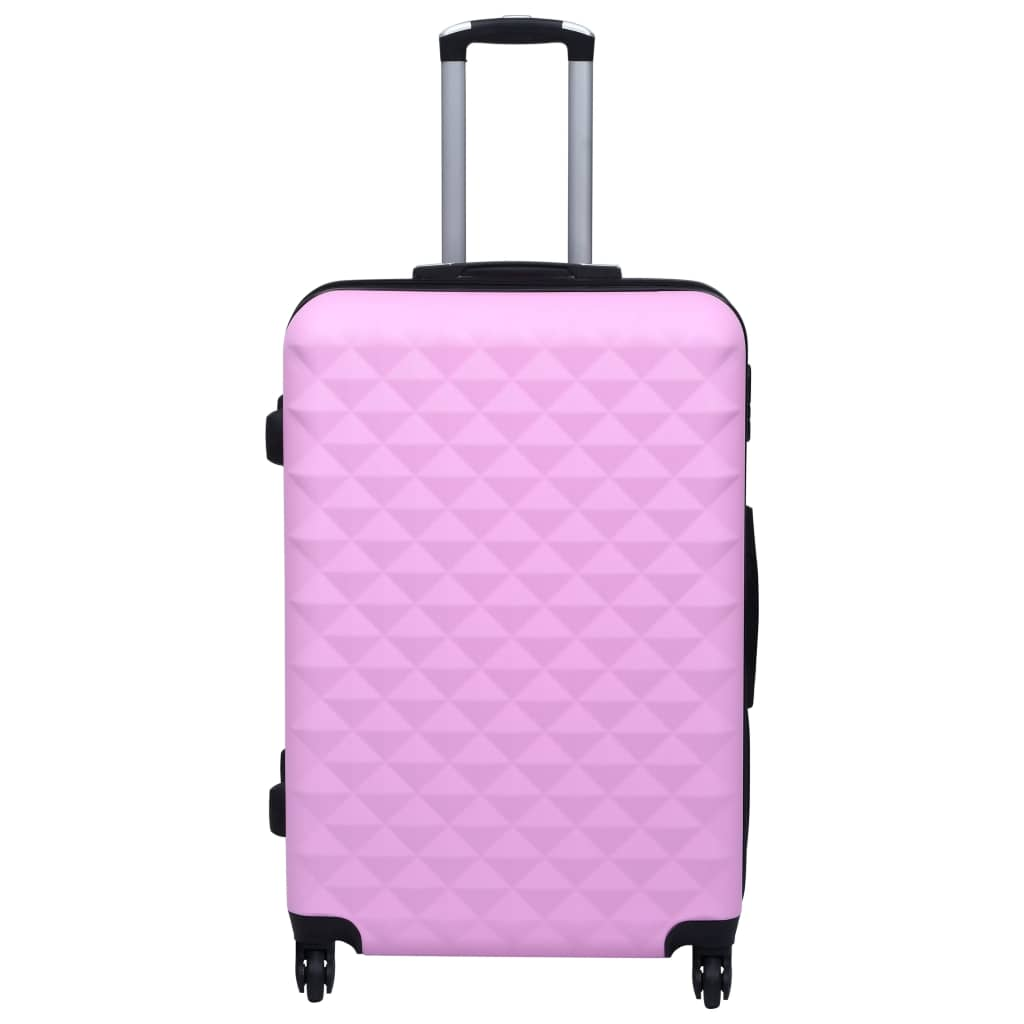 3 Piece VidaXL Hardcase Trolley Set Pink ABS