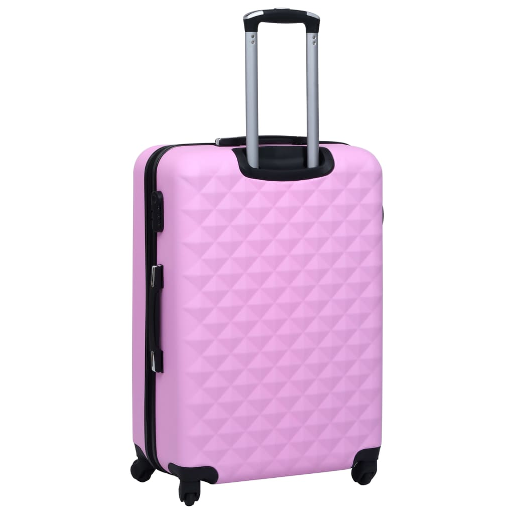 3 Piece VidaXL Hardcase Trolley Set Pink ABS