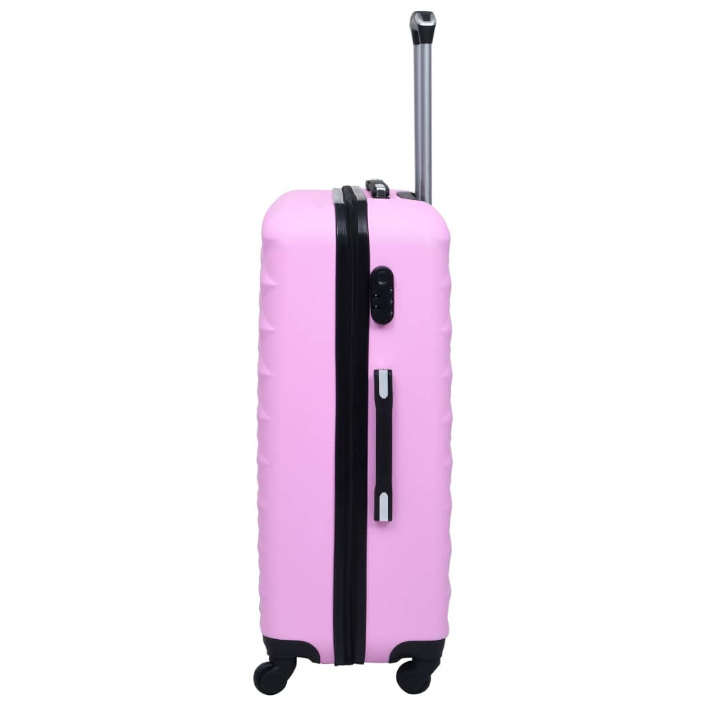 3 Piece VidaXL Hardcase Trolley Set Pink ABS