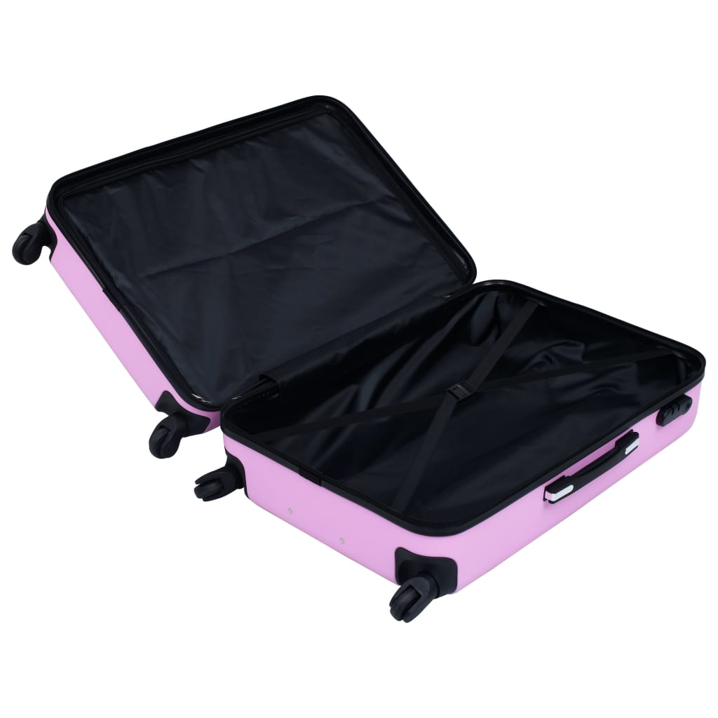 3 Piece VidaXL Hardcase Trolley Set Pink ABS