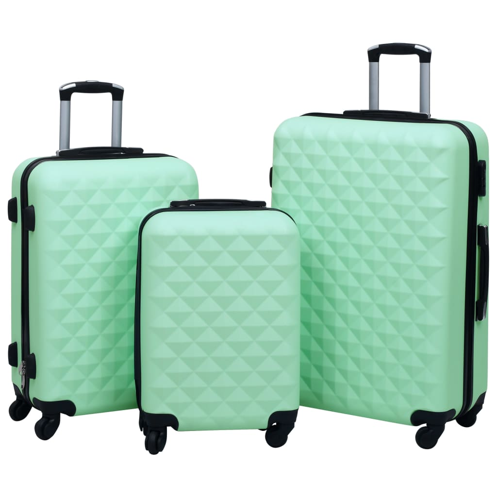 3 Piece VidaXL Hardcase Trolley Set Mint ABS