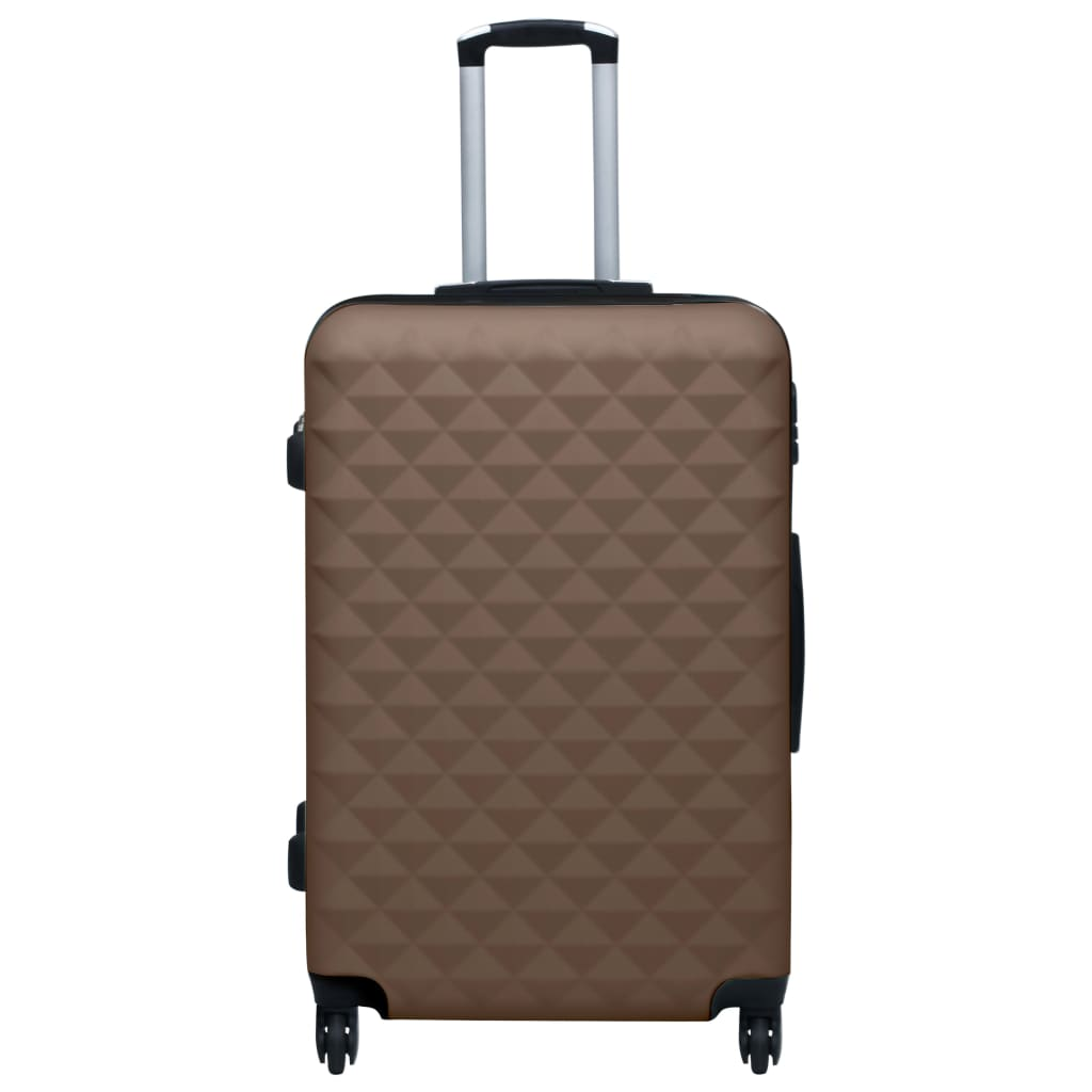 2 Piece VidaXL Hardcase Trolley Set Brown ABS