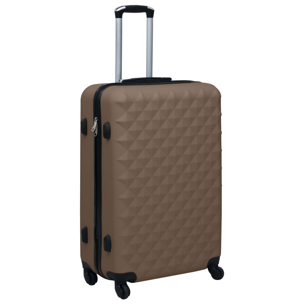 2 Piece VidaXL Hardcase Trolley Set Brown ABS