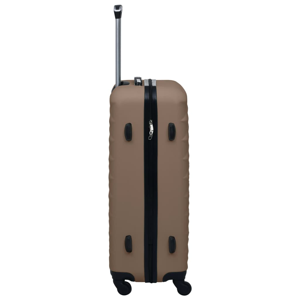 2 Piece VidaXL Hardcase Trolley Set Brown ABS