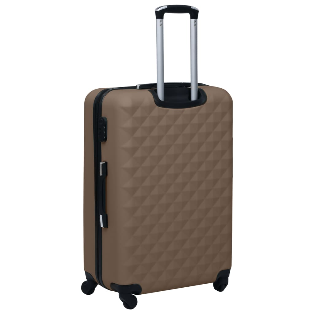 2 Piece VidaXL Hardcase Trolley Set Brown ABS