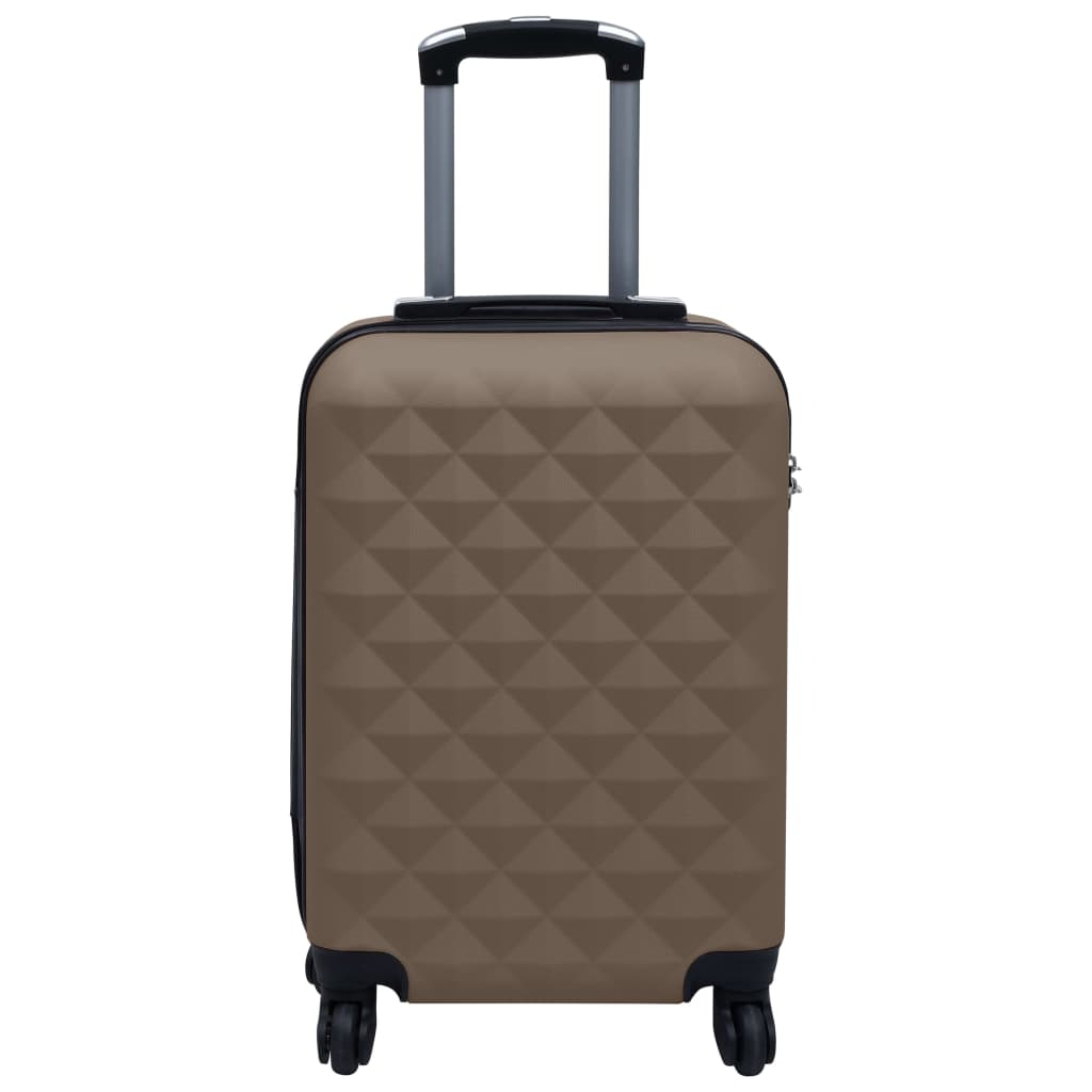 2 Piece VidaXL Hardcase Trolley Set Brown ABS