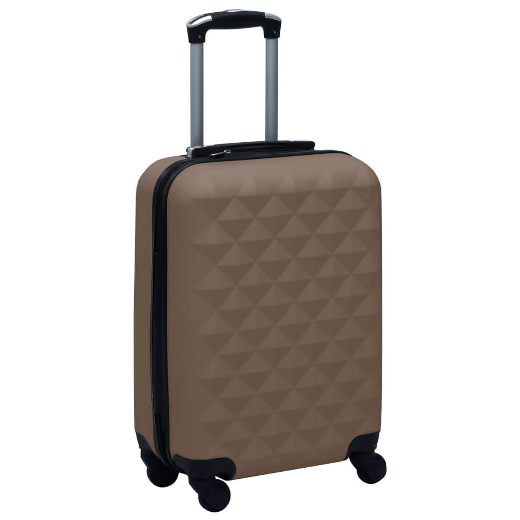 2 Piece VidaXL Hardcase Trolley Set Brown ABS