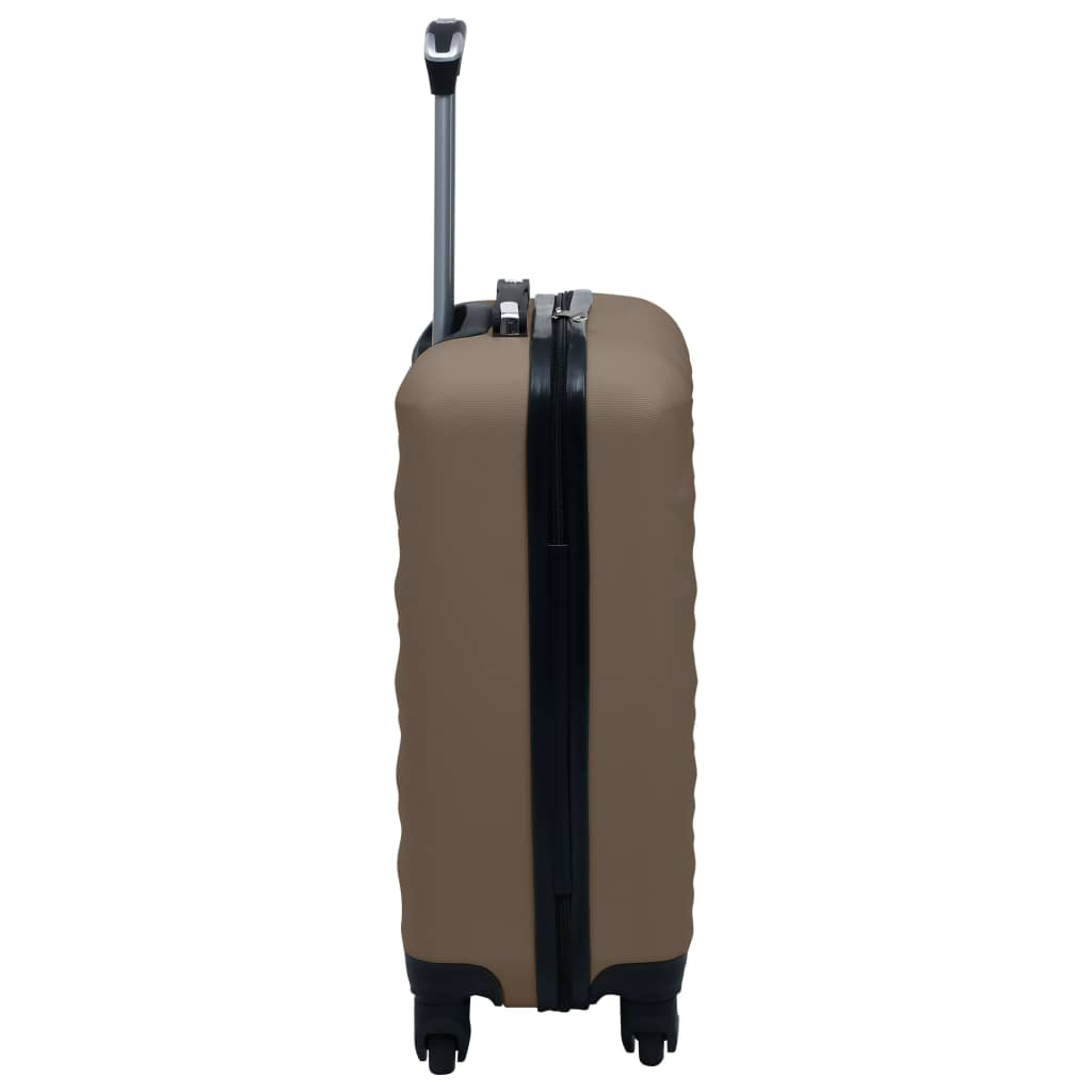 2 Piece VidaXL Hardcase Trolley Set Brown ABS