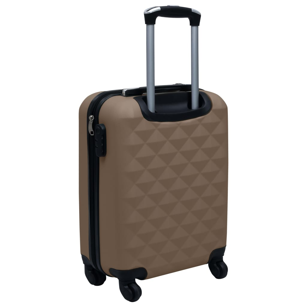 2 Piece VidaXL Hardcase Trolley Set Brown ABS