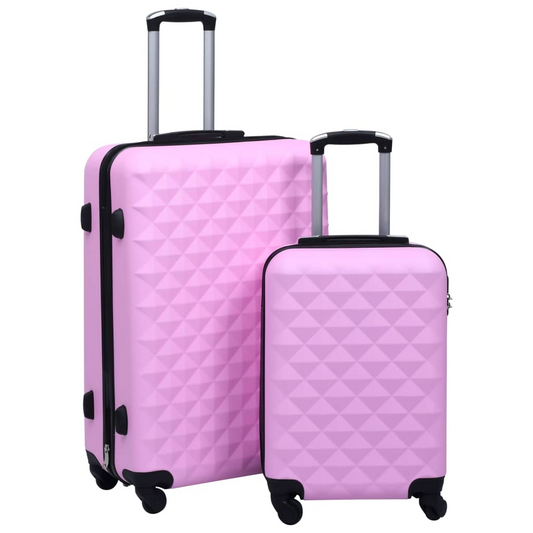 2 Piece VidaXL Hardcase Trolley Set Pink ABS