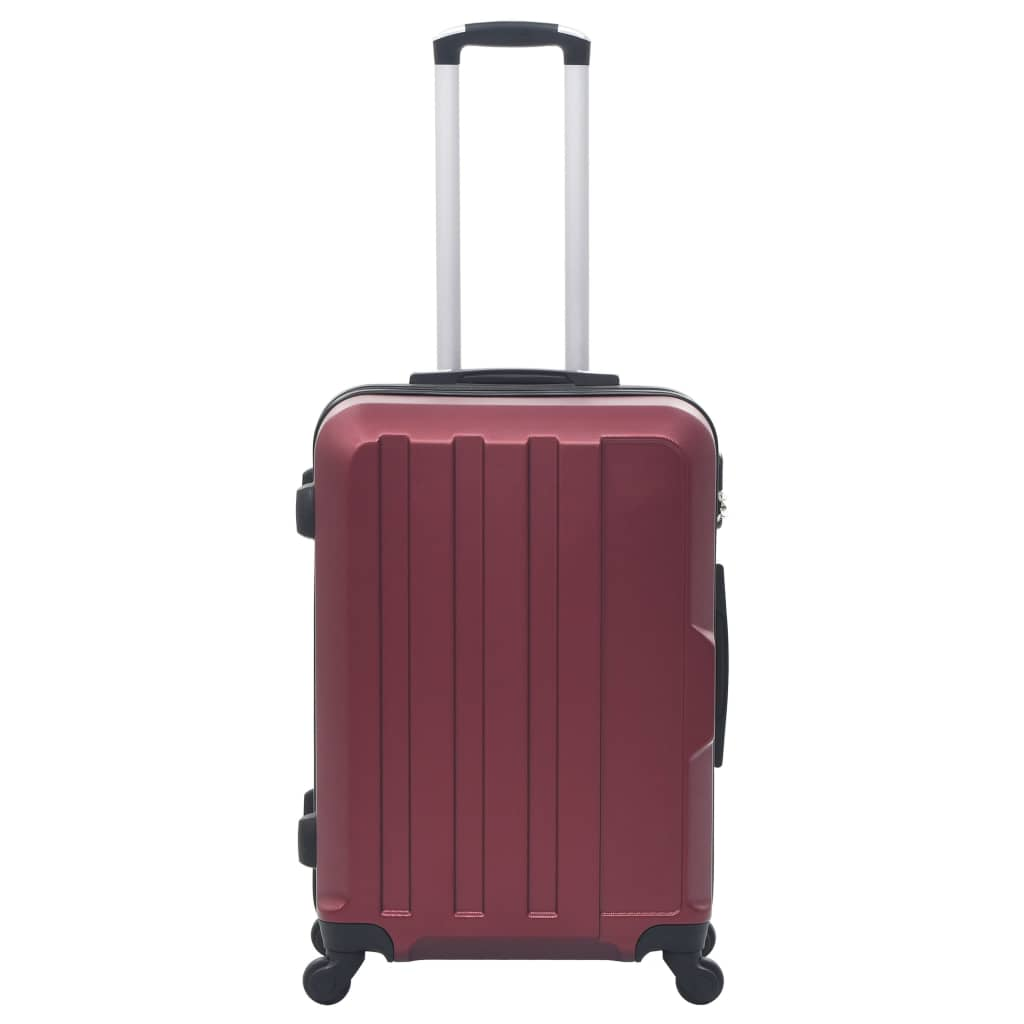 3 Piece VidaXL Hardcase Trolley Set Wine Red ABS