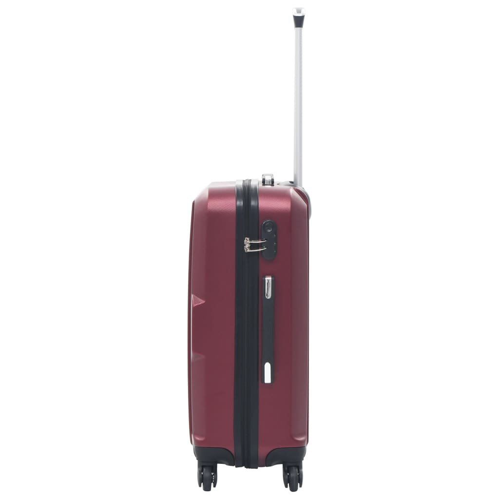 3 Piece VidaXL Hardcase Trolley Set Wine Red ABS