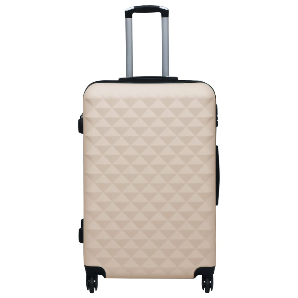 3 Piece VidaXL Hardcase Trolley Set Gold ABS