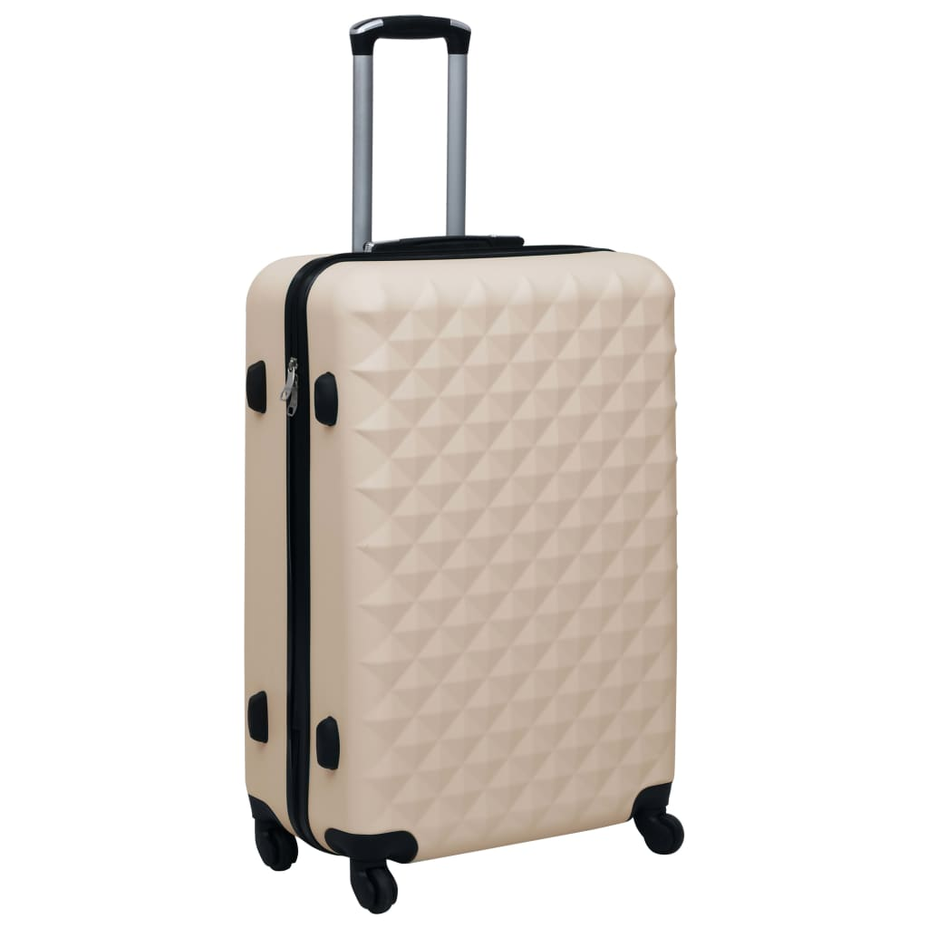 3 Piece VidaXL Hardcase Trolley Set Gold ABS