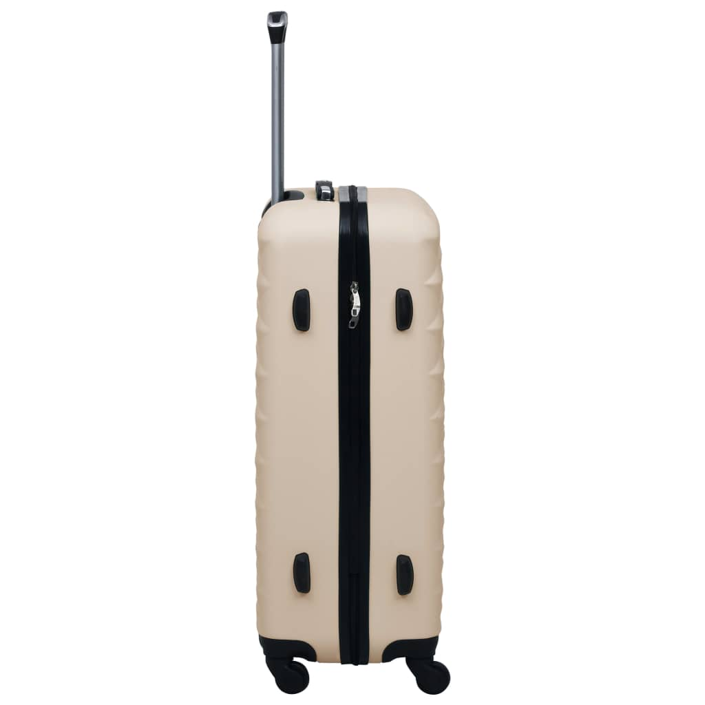 3 Piece VidaXL Hardcase Trolley Set Gold ABS