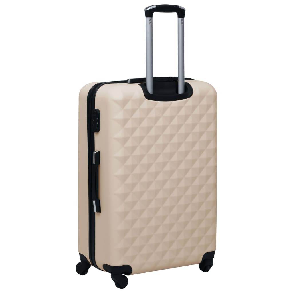 3 Piece VidaXL Hardcase Trolley Set Gold ABS