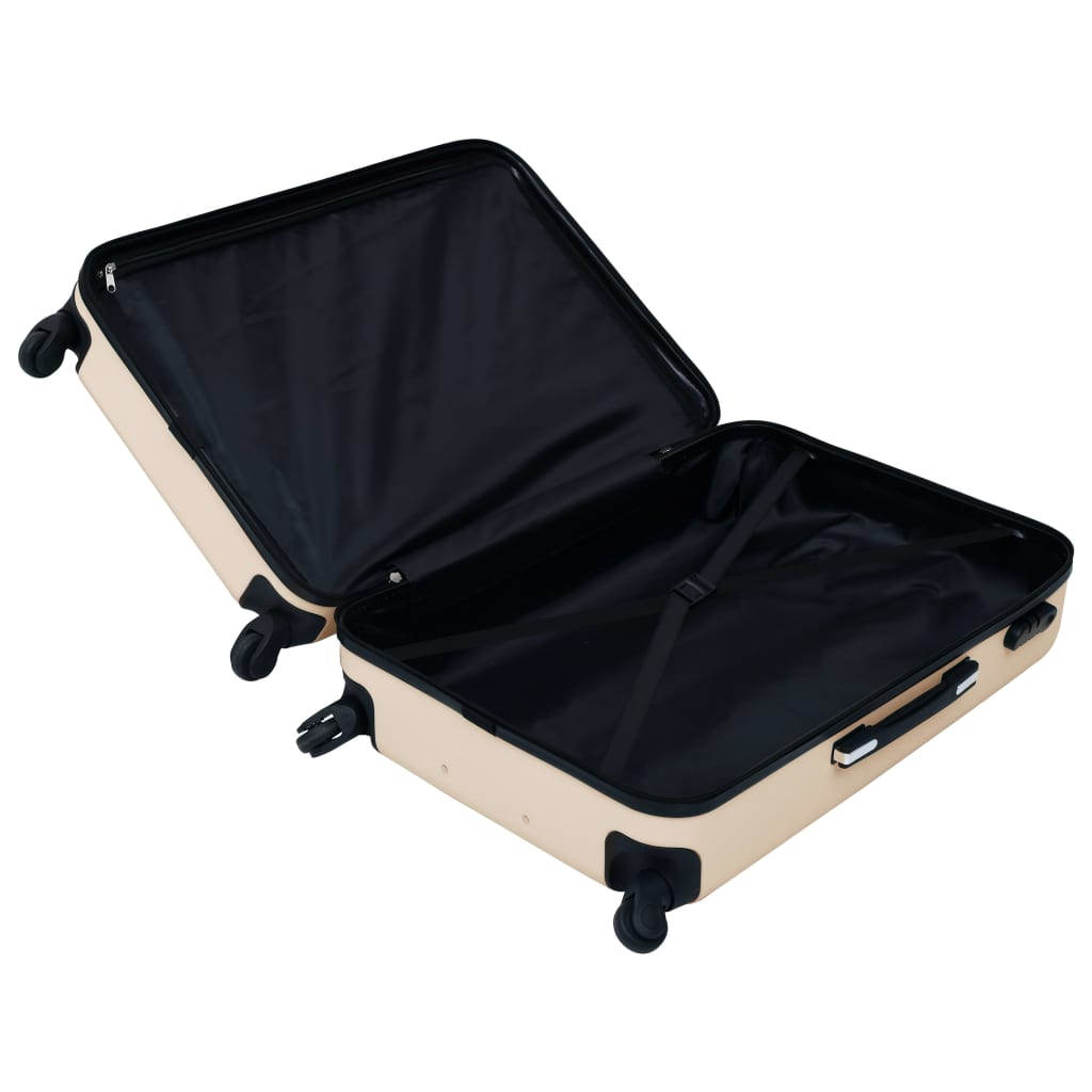 3 Piece VidaXL Hardcase Trolley Set Gold ABS