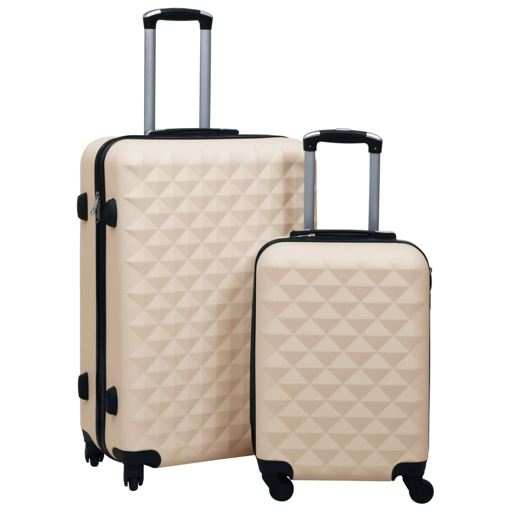 2 Piece VidaXL Hardcase Trolley Set Gold ABS