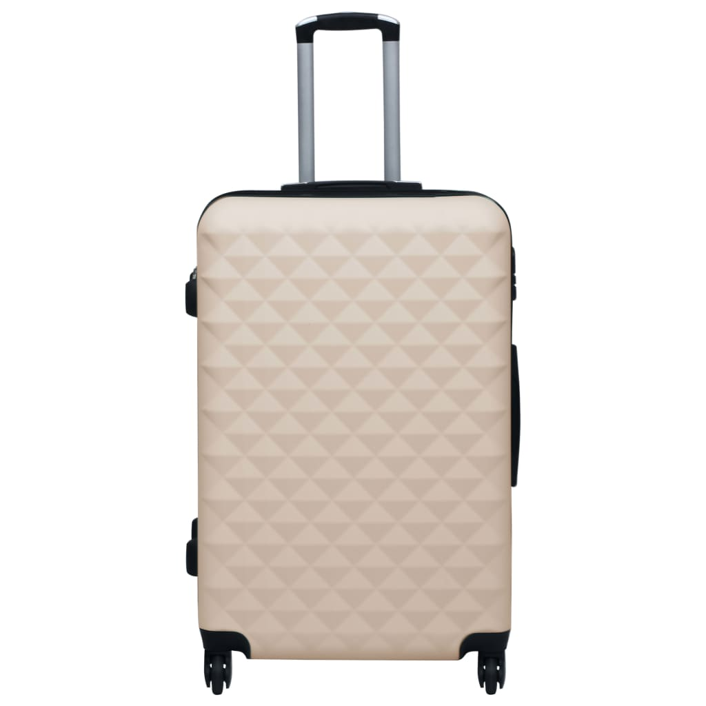 2 Piece VidaXL Hardcase Trolley Set Gold ABS