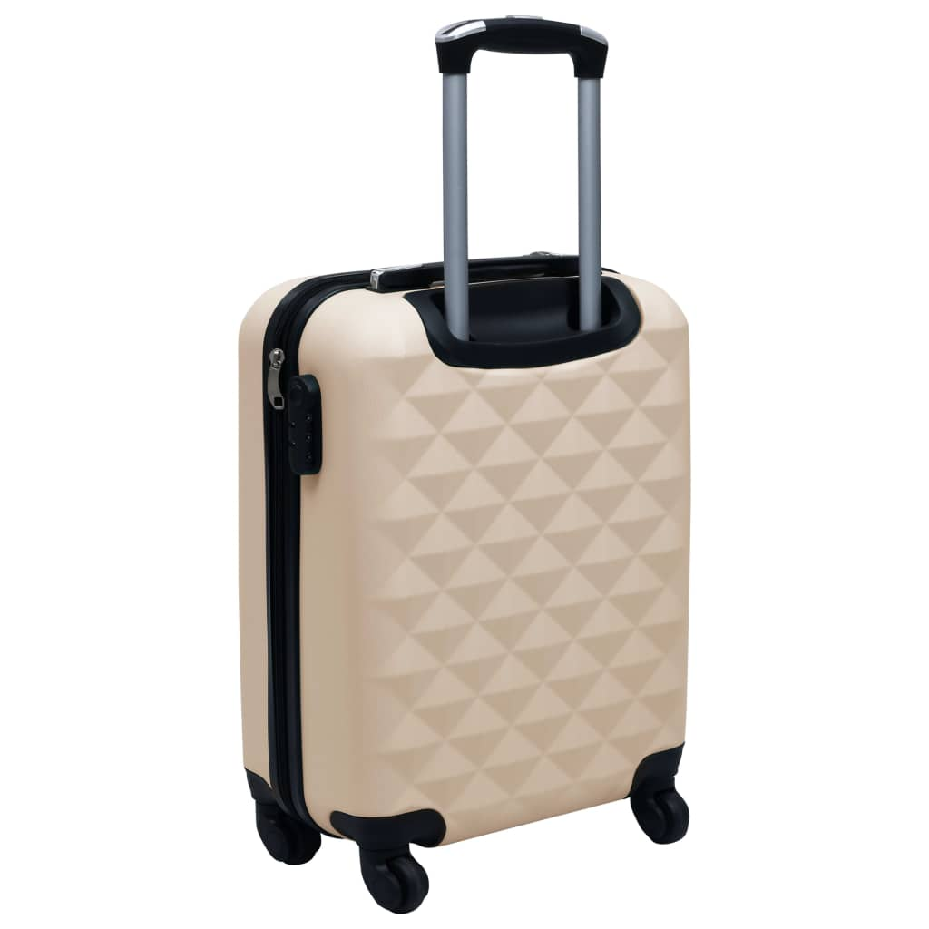 2 Piece VidaXL Hardcase Trolley Set Gold ABS