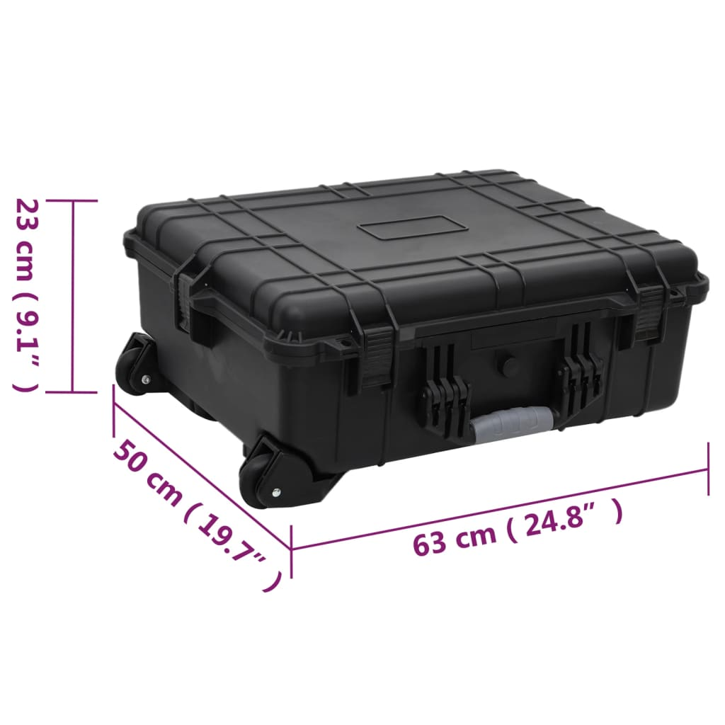 1 Piece VidaXL Wheeled Flight Case - Black