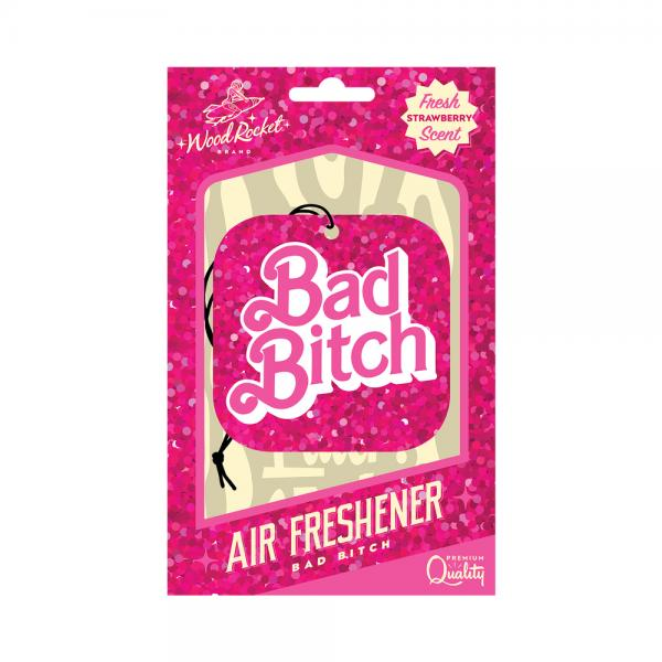 Bad Bitch Air Freshener - Fresh Strawberry Scent, High-Quality Cardboard, Perfect for Cars & Lockers